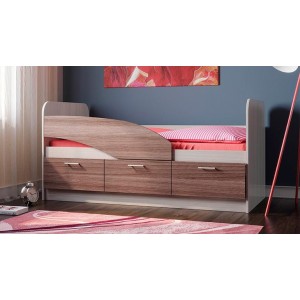 Кровать Дельфин ЛДСП 1800 ясень шимо светлый/темный Кровать Дельфин ЛДСП 1800 ясень шимо светлый/темный