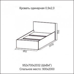 Кровать SV-Мебель Эдем 5 (90х200) дуб венге/дуб сонома