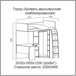 Кровать SV-Мебель Город (90х200)