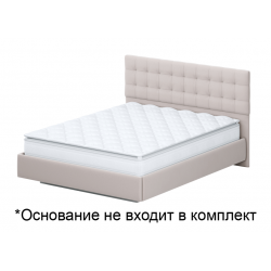 Кровать SV-Мебель №2 Белый/Беж ткань/Квадро беж ткань (140х200)